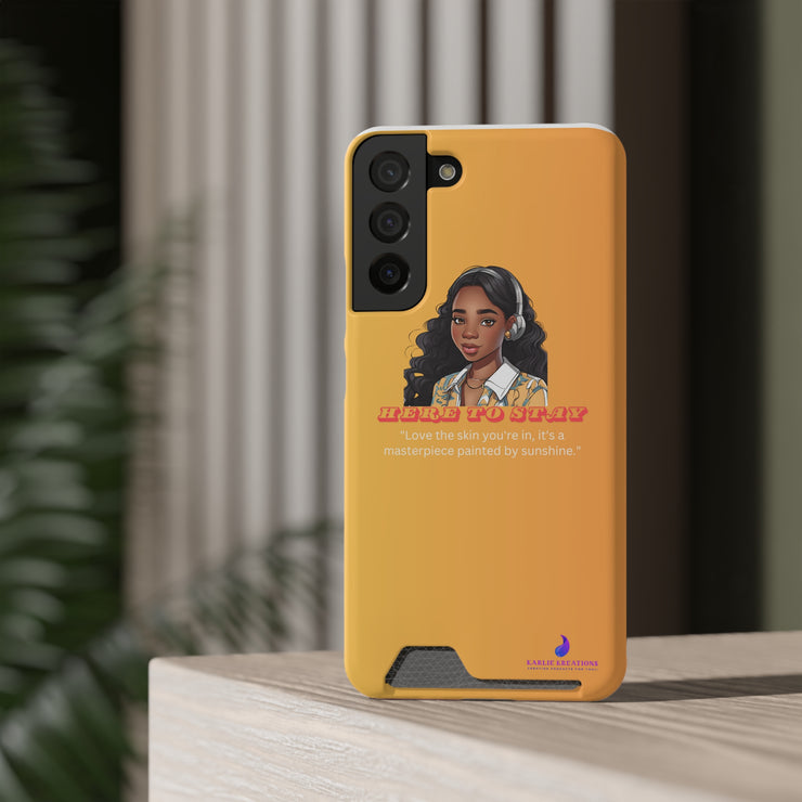 Brown Skin Phone Case With Card Holder