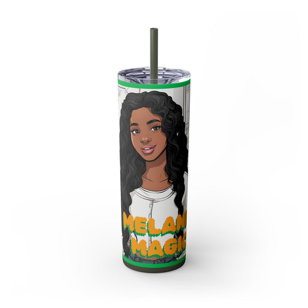 Brown Skin Girl Inspirational  Skinny  Tumbler, 20oz