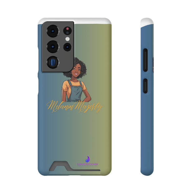 Brown Skin Phone Case With Card Holder