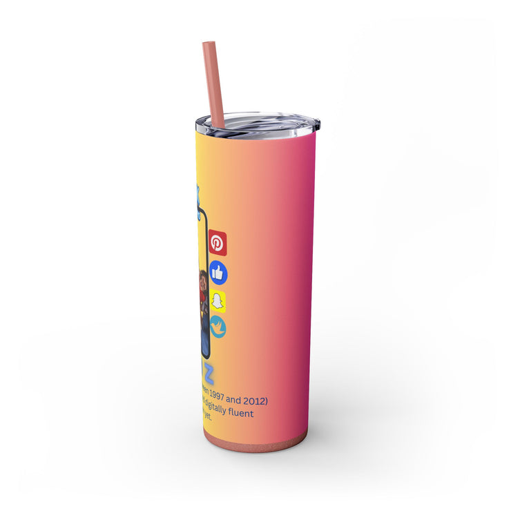 Gen-Z Skinny Tumbler with Straw, 20oz