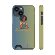 Brown Skin Phone Case With Card Holder