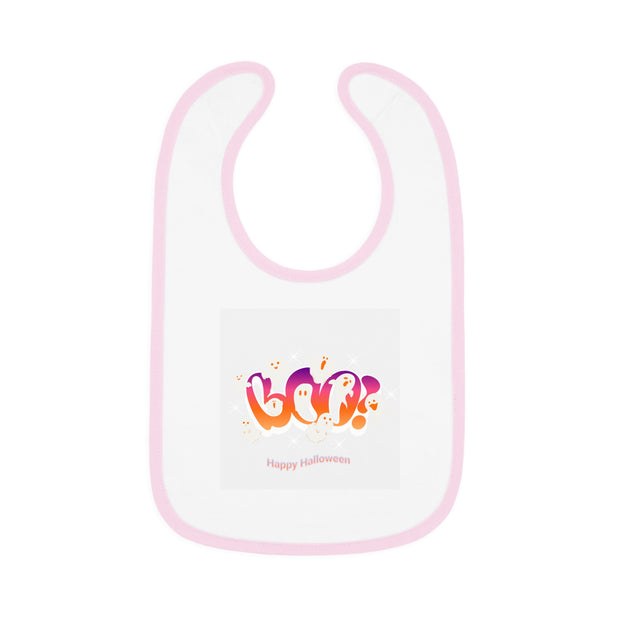 Boo-2 Baby Contrast Trim Jersey Bib