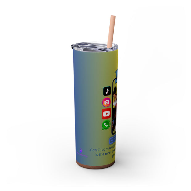 Gen-Z Skinny Tumbler with Straw, 20oz