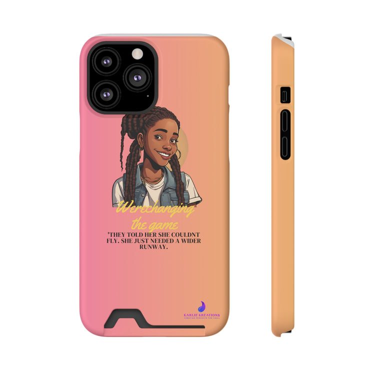 Brown Skin Phone Case With Card Holder