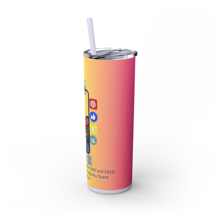 Gen-Z Skinny Tumbler with Straw, 20oz