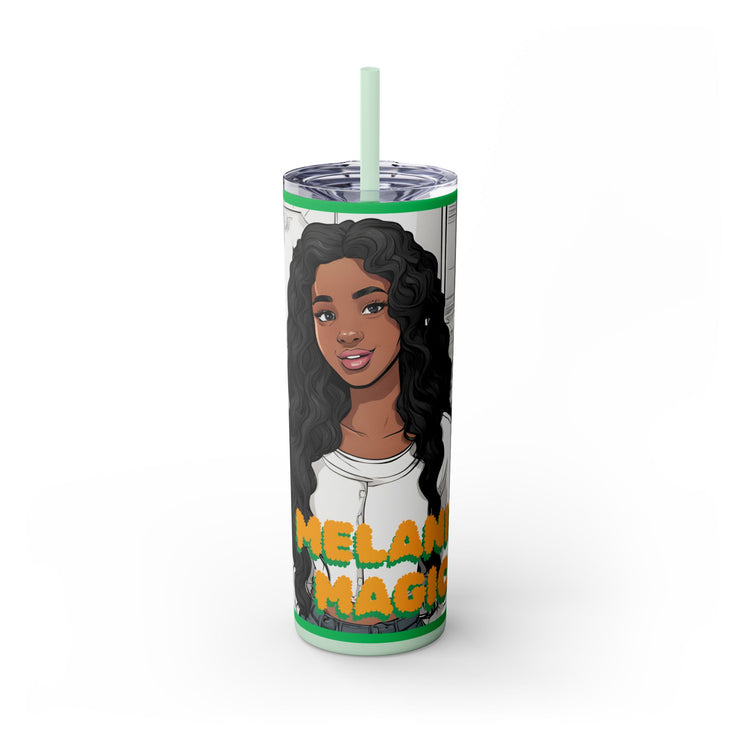 Brown Skin Girl Inspirational  Skinny  Tumbler, 20oz