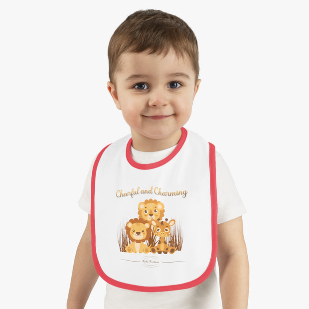 Lion Baby Contrast Trim Jersey Bib