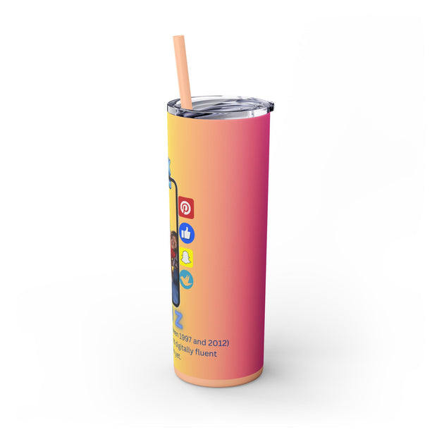 Gen-Z Skinny Tumbler with Straw, 20oz