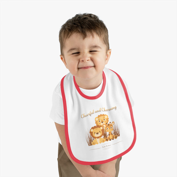 Lion Baby Contrast Trim Jersey Bib