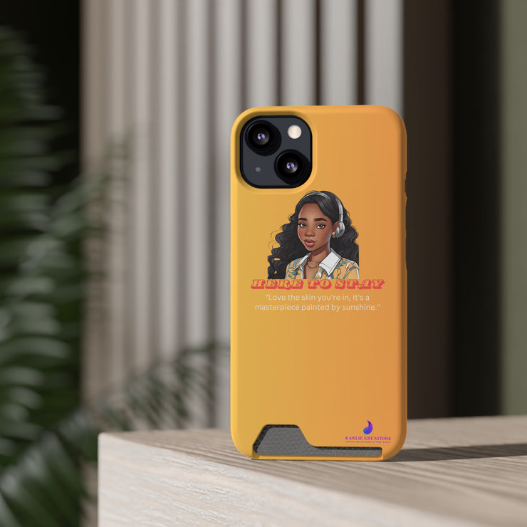 Brown Skin Phone Case With Card Holder