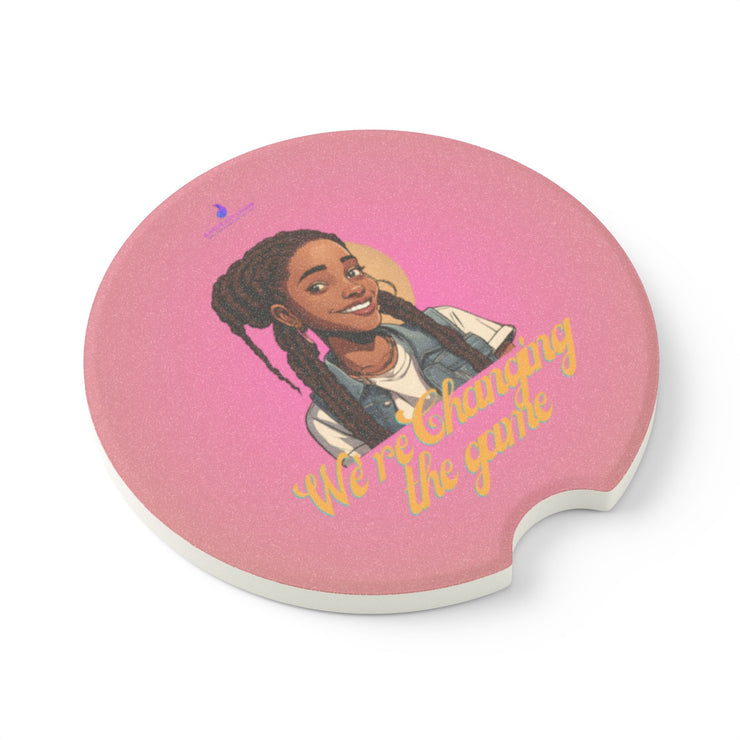 Brown Skin Soapstone Car Coaster