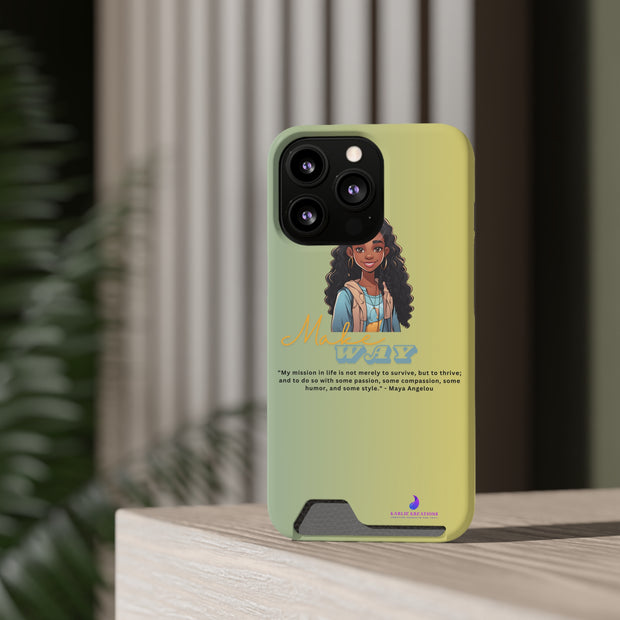 Brown Skin Phone Case With Card Holder