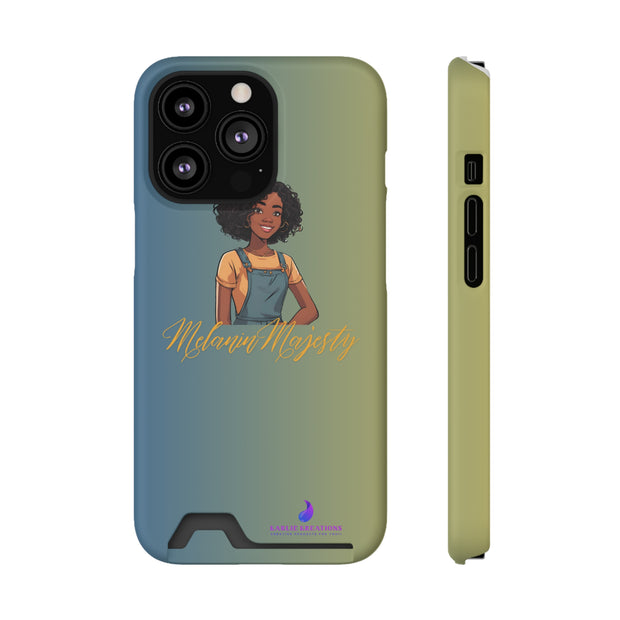 Brown Skin Phone Case With Card Holder