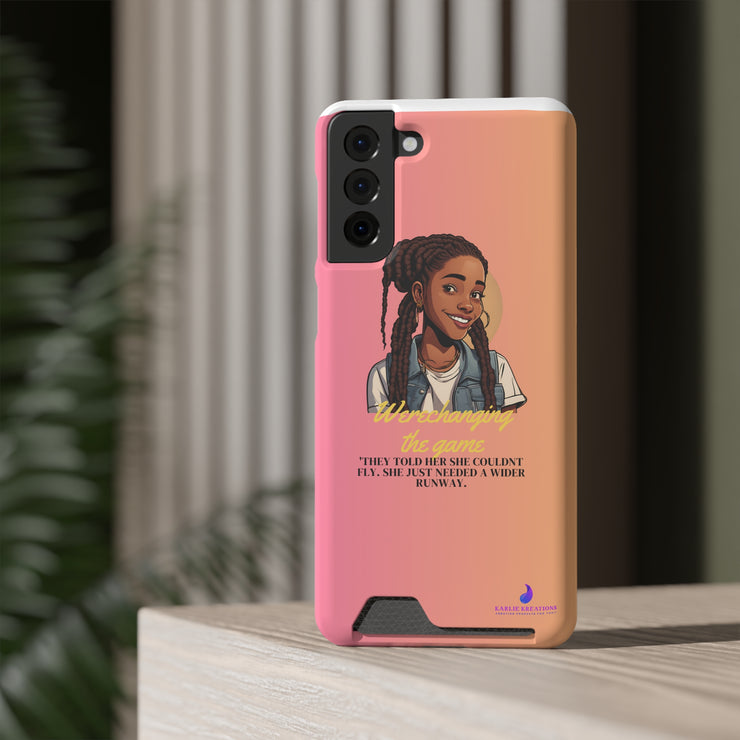 Brown Skin Phone Case With Card Holder