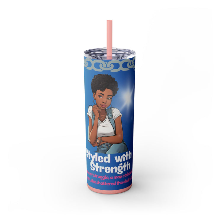 Brown Skin Girl Inspirational  Skinny  Tumbler, 20oz