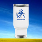 RN Nurse Stainless Steel Travel Mug with Handle, 14oz