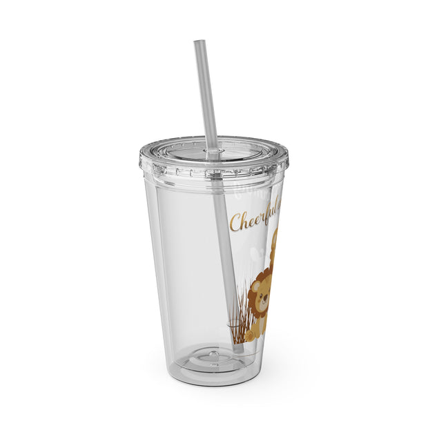 Lion Sunsplash Tumbler with Straw, 16oz