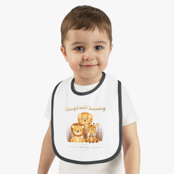 Lion Baby Contrast Trim Jersey Bib