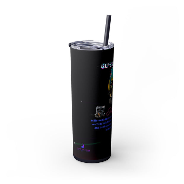 Millennials Skinny Tumbler with Straw, 20oz