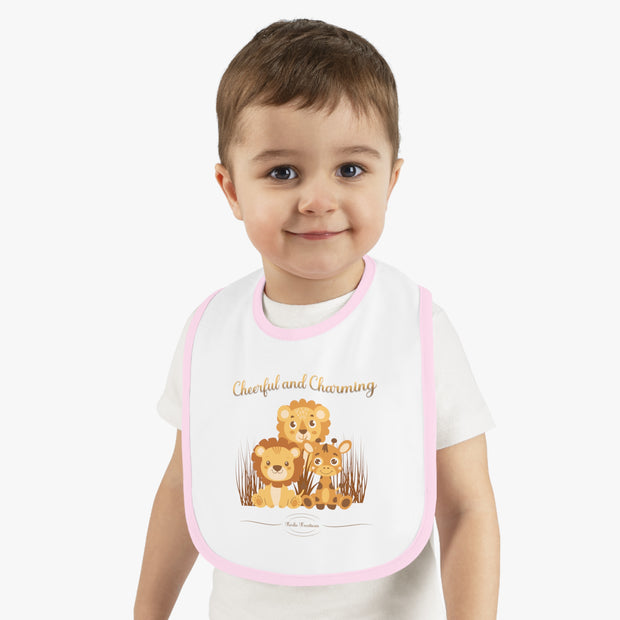 Lion Baby Contrast Trim Jersey Bib