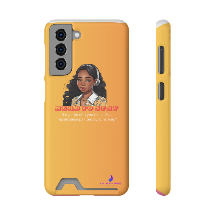 Brown Skin Phone Case With Card Holder