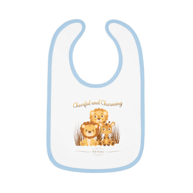 Lion Baby Contrast Trim Jersey Bib