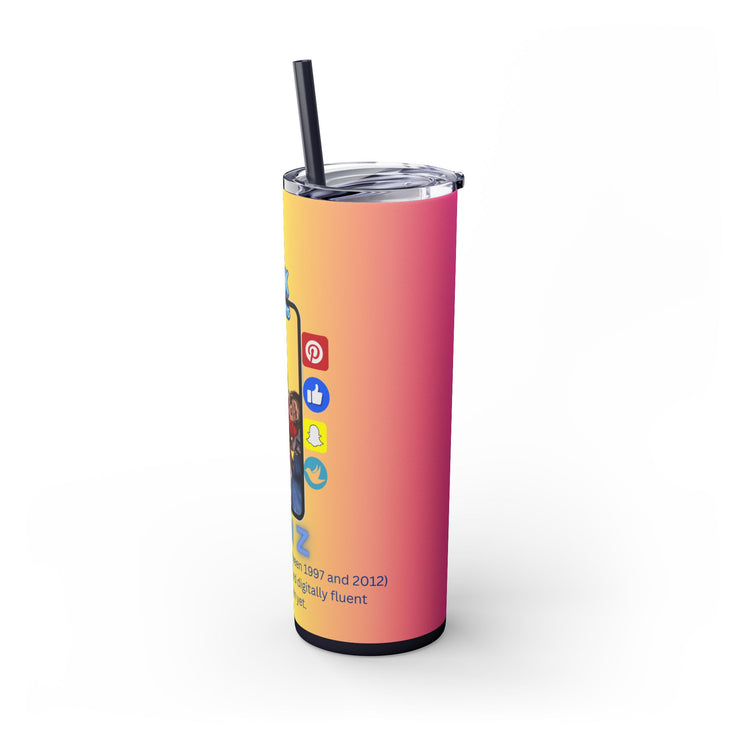 Gen-Z Skinny Tumbler with Straw, 20oz