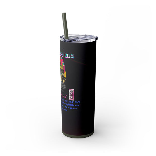 Millennials Skinny Tumbler with Straw, 20oz