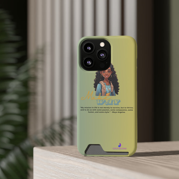 Brown Skin Phone Case With Card Holder