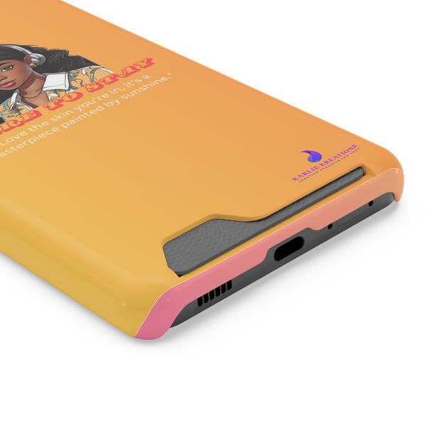 Brown Skin Phone Case With Card Holder