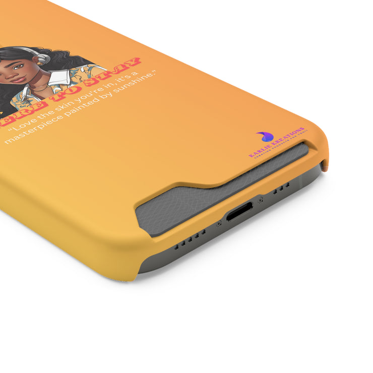 Brown Skin Phone Case With Card Holder