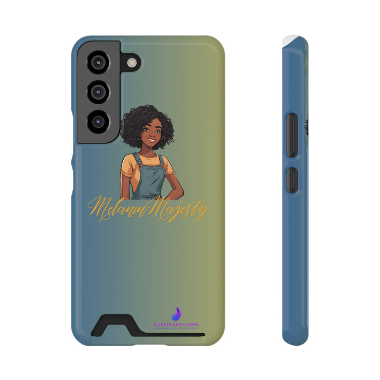 Brown Skin Phone Case With Card Holder