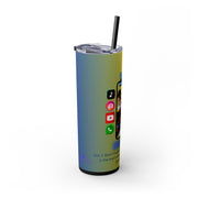 Gen-Z Skinny Tumbler with Straw, 20oz