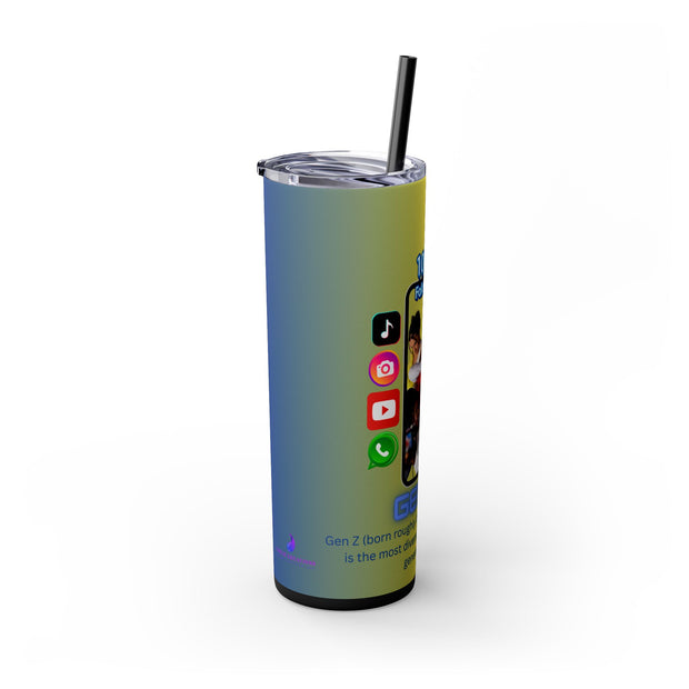 Gen-Z Skinny Tumbler with Straw, 20oz