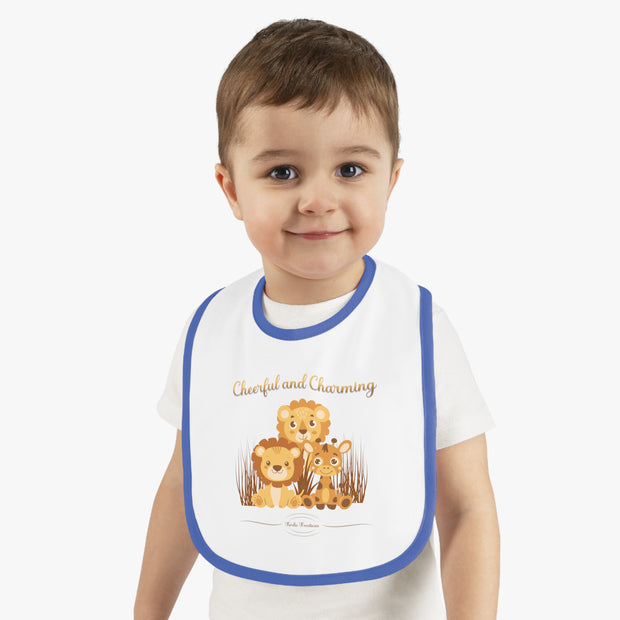 Lion Baby Contrast Trim Jersey Bib