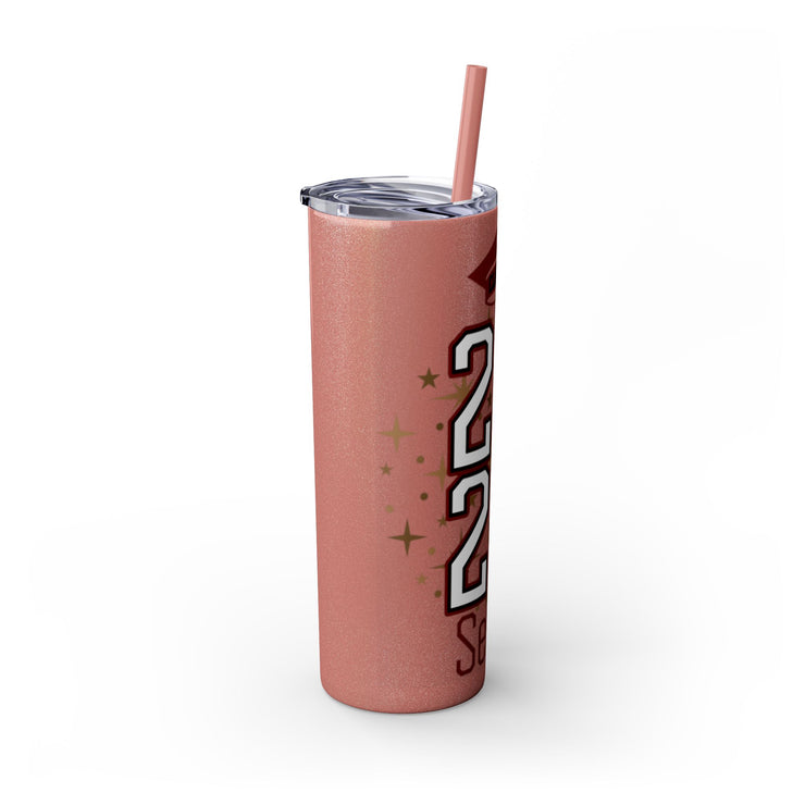 Senior 2025 Skinny Tumbler with Straw, 20oz