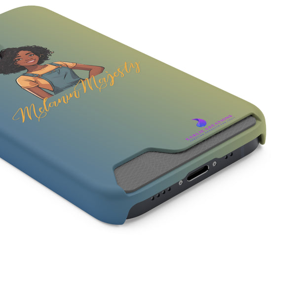 Brown Skin Phone Case With Card Holder