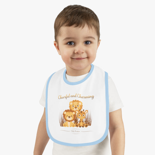 Lion Baby Contrast Trim Jersey Bib