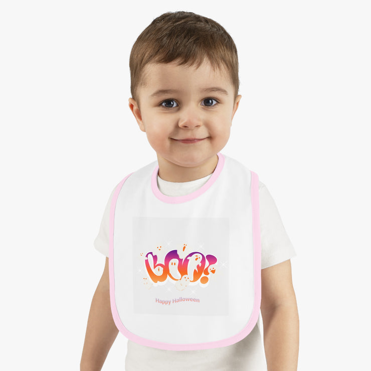 Boo-2 Baby Contrast Trim Jersey Bib