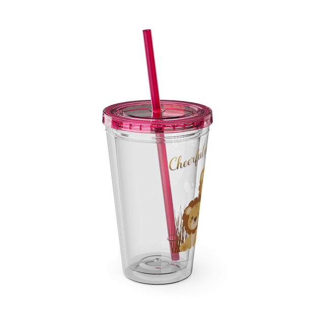 Lion Sunsplash Tumbler with Straw, 16oz