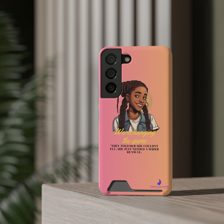 Brown Skin Phone Case With Card Holder